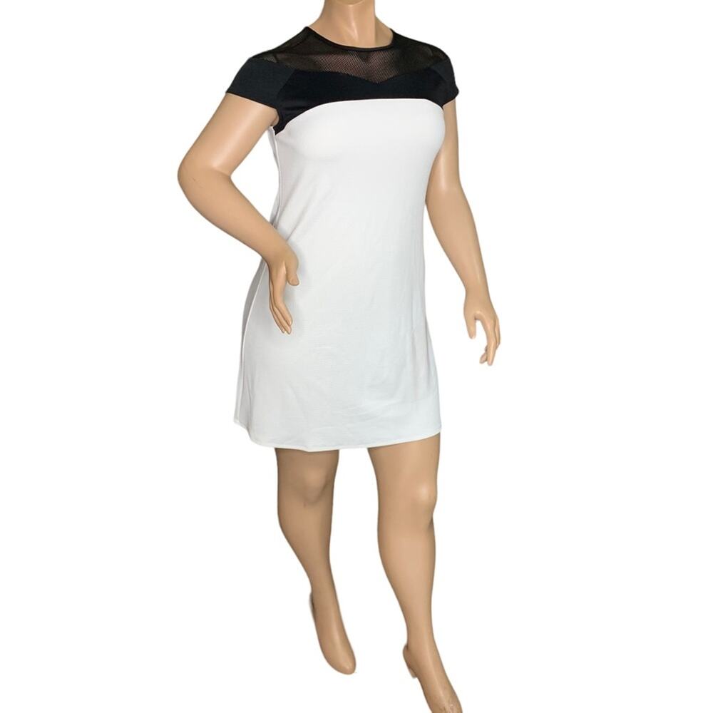 Marc Bouwer Unlimited Dress Short Sleeve Black & White Color Block Size L